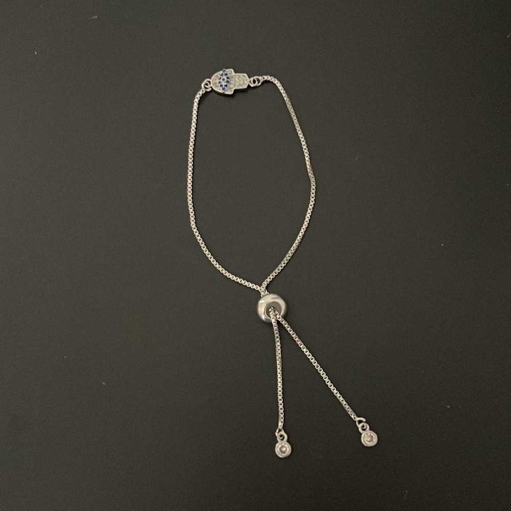 CRYSTAL EVIL EYE SLIDER BRACELET